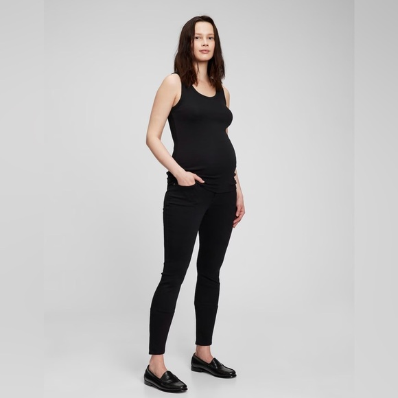Gap Maternity 6/28 R True Waist Full Panel Black Skinny Jeans NWT - Picture 1 of 9